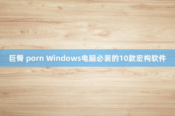 巨臀 porn Windows电脑必装的10款宏构软件
