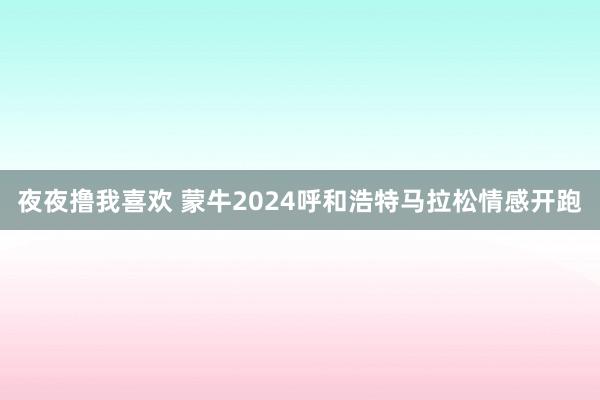 夜夜撸我喜欢 蒙牛2024呼和浩特马拉松情感开跑