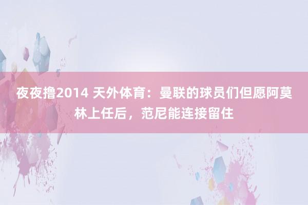 夜夜撸2014 天外体育：曼联的球员们但愿阿莫林上任后，范尼能连接留住