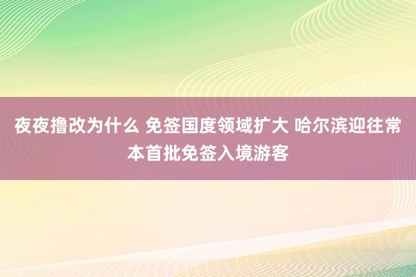 夜夜撸改为什么 免签国度领域扩大 哈尔滨迎往常本首批免签入境游客