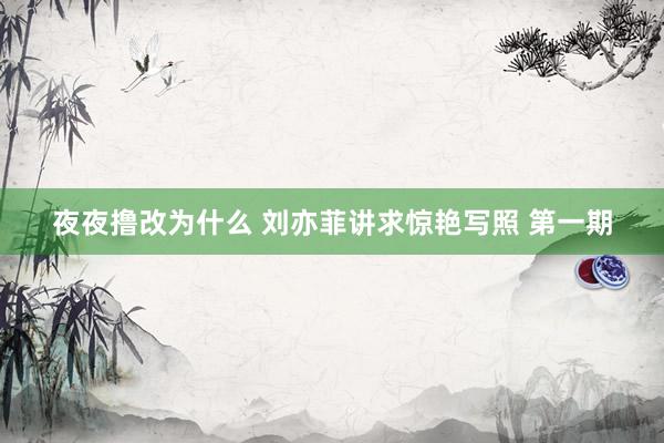 夜夜撸改为什么 刘亦菲讲求惊艳写照 第一期