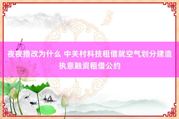 夜夜撸改为什么 中关村科技租借就空气划分建造执意融资租借公约