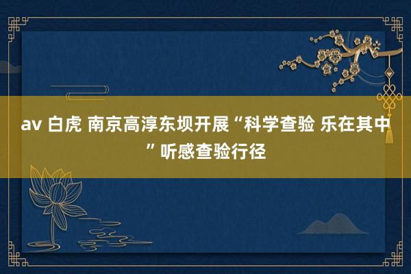 av 白虎 南京高淳东坝开展“科学查验 乐在其中”听感查验行径