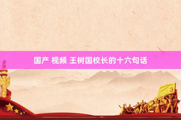 国产 视频 王树国校长的十六句话