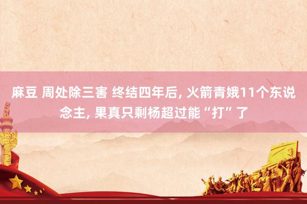 麻豆 周处除三害 终结四年后， 火箭青娥11个东说念主， 果真只剩杨超过能“打”了