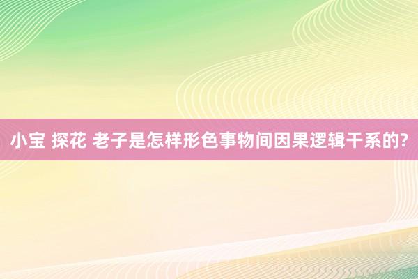 小宝 探花 老子是怎样形色事物间因果逻辑干系的?