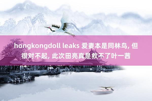 hongkongdoll leaks 爱妻本是同林鸟， 但很对不起， 此次田亮真是救不了叶一茜