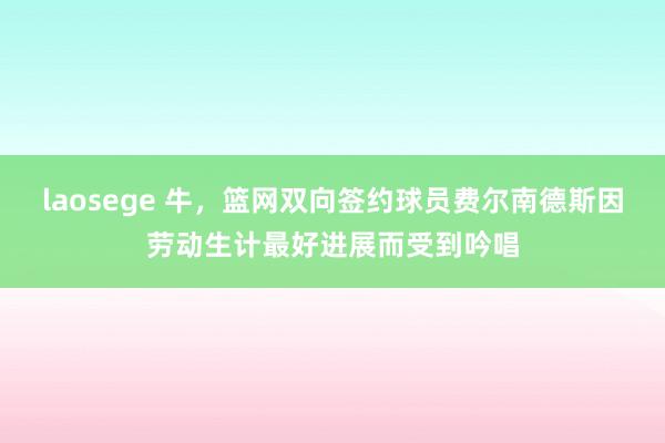 laosege 牛，篮网双向签约球员费尔南德斯因劳动生计最好进展而受到吟唱