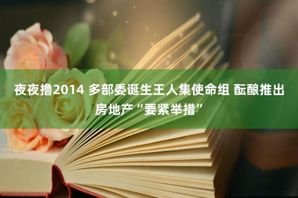 夜夜撸2014 多部委诞生王人集使命组 酝酿推出房地产“要紧举措”