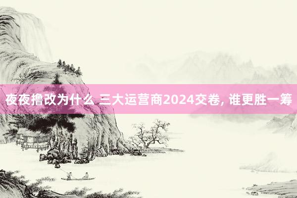 夜夜撸改为什么 三大运营商2024交卷， 谁更胜一筹
