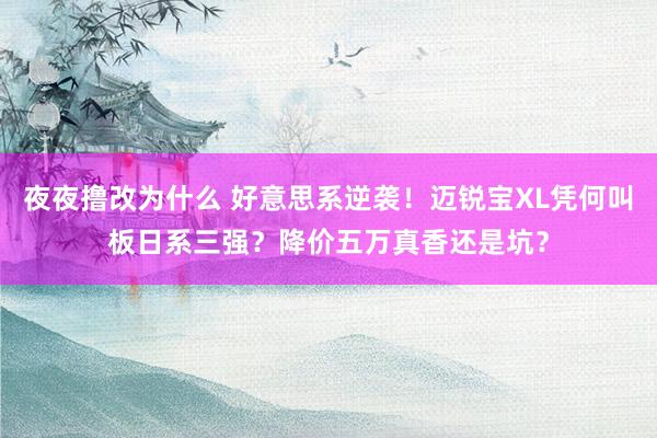 夜夜撸改为什么 好意思系逆袭！迈锐宝XL凭何叫板日系三强？降价五万真香还是坑？