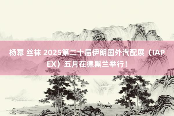 杨幂 丝袜 2025第二十届伊朗国外汽配展（IAPEX）五月在德黑兰举行！