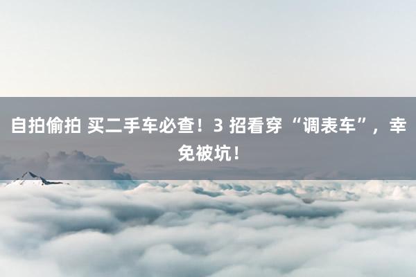 自拍偷拍 买二手车必查！3 招看穿 “调表车”，幸免被坑！