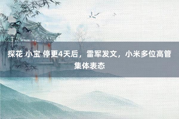探花 小宝 停更4天后，雷军发文，小米多位高管集体表态