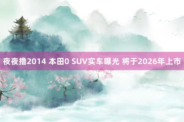 夜夜撸2014 本田0 SUV实车曝光 将于2026年上市