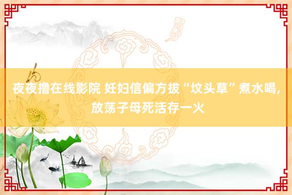 夜夜撸在线影院 妊妇信偏方拔“坟头草”煮水喝， 放荡子母死活存一火