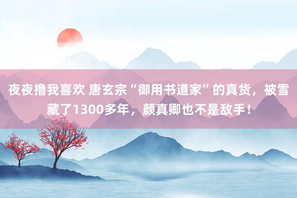 夜夜撸我喜欢 唐玄宗“御用书道家”的真货，被雪藏了1300多年，颜真卿也不是敌手！