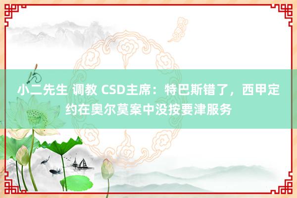 小二先生 调教 CSD主席：特巴斯错了，西甲定约在奥尔莫案中没按要津服务