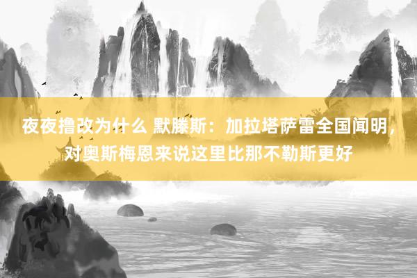 夜夜撸改为什么 默滕斯：加拉塔萨雷全国闻明，对奥斯梅恩来说这里比那不勒斯更好