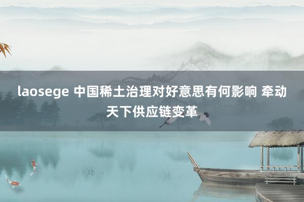 laosege 中国稀土治理对好意思有何影响 牵动天下供应链变革
