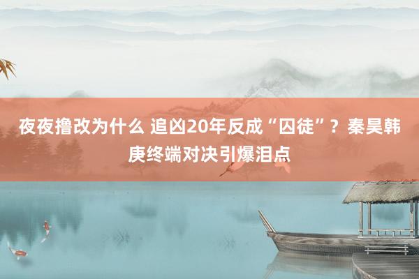 夜夜撸改为什么 追凶20年反成“囚徒”？秦昊韩庚终端对决引爆泪点